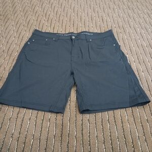 Prana Born From The Experience Flat Front Black Performance Shorts Men's 40